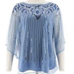 Bob Mackie Sequin Caftan Top Knit Tank Set NWT